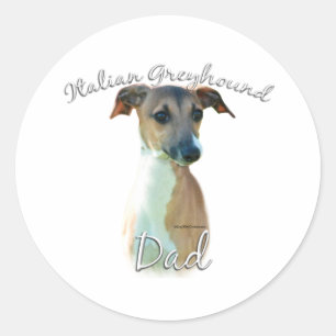 Sticker Rond Italien Greyhound Papa 2