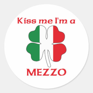 Sticker Rond Italiens personnalisés m'embrassent que je suis