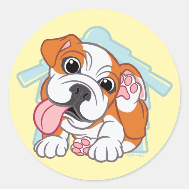 Sticker Rond Itchy Bulldog (Devant)