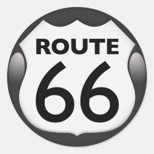 Sticker Rond Itinéraire historique 66 des USA