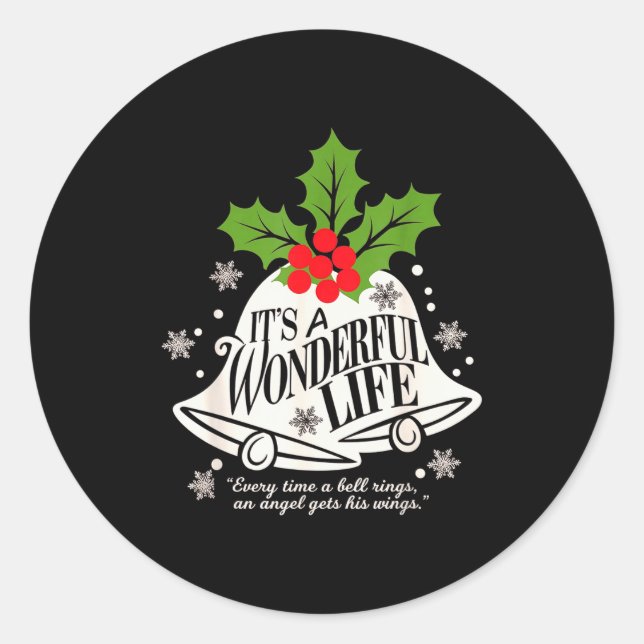 Sticker Rond It's A Wonderful Life Everytime A Bell Rings Chris (Devant)