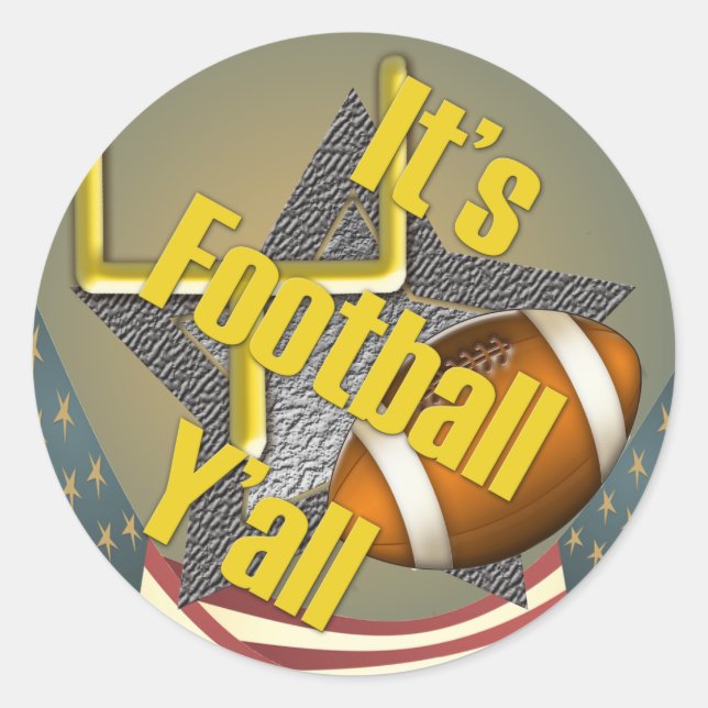 Sticker Rond It's Football Y'all (Devant)