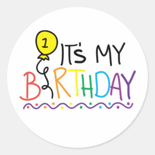 Sticker Rond it's my first birthday