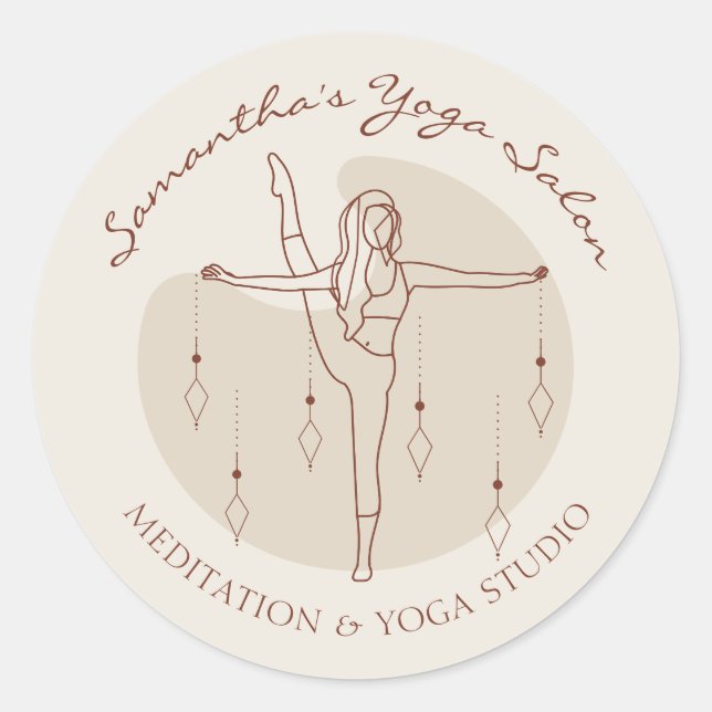 Sticker Rond Ivoirienne Yoga Pilates Spirituelle Gym Coach Salo (Devant)