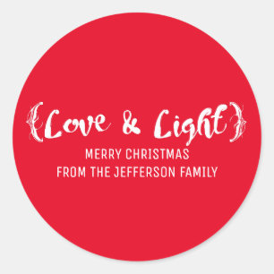 Sticker Rond Ivory Elegant Sketched Love & Light Holiday