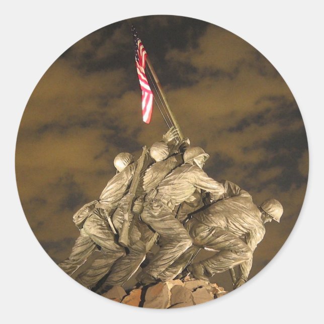 Sticker Rond Iwo Jima Memorial Arlington VA (Devant)