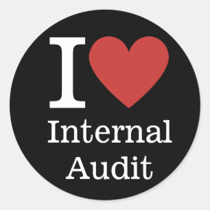 Sticker Rond J' ❤️ Aime l'Audit Interne (pour les employés) SUR