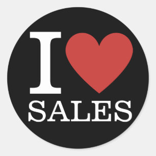 Sticker Rond J❤️Aime Les Ventes (Pour Les Employés) PERSONNALIS