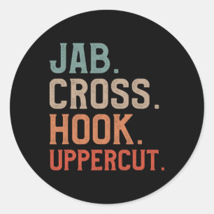 Sticker Rond Jab Cross Hook Uppercut Kickboxer Kickboxing