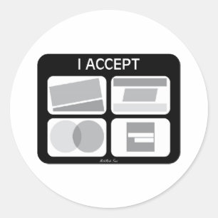 Sticker Rond J'accepte les cartes de crédit