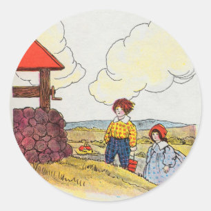 Sticker Rond Jack et Jill montèrent la colline