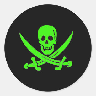 Sticker Rond Jack Rackham-Vert