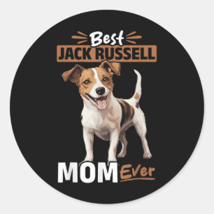 Sticker Rond Jack Russell Terrier Chien Meilleur Jack Russel Ma