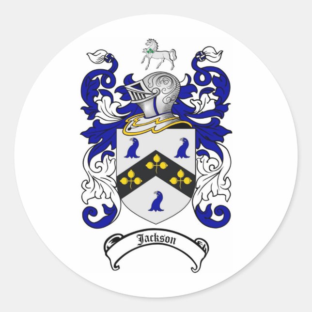 STICKER ROND JACKSON FAMILLE CREST - JACKSON COAT D'ARMES (Devant)