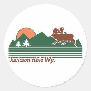 Sticker Rond Jackson Hole Wyoming