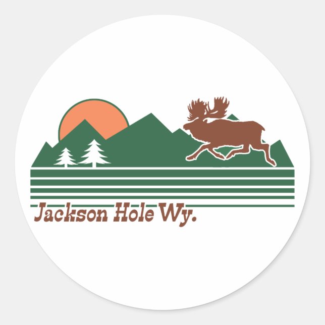 Sticker Rond Jackson Hole Wyoming (Devant)