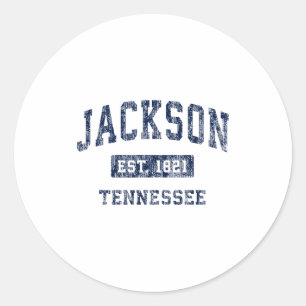 Sticker Rond Jackson Tennessee Tn Vintage Sports De établis