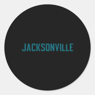 Sticker Rond Jacksonville Duval Jaguars Texte Turquoise