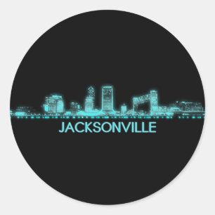 Sticker Rond Jacksonville Skyline