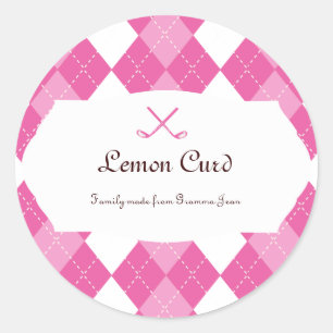 Sticker Rond Jacquard de golf Ladies Pink