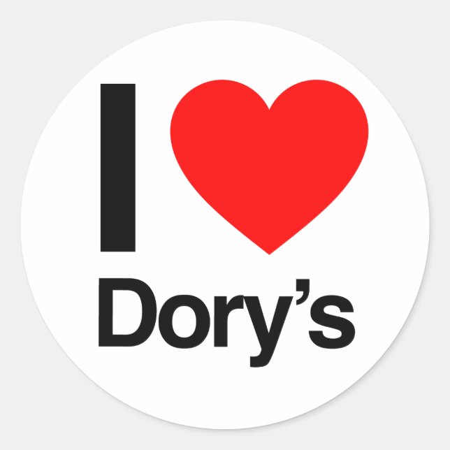 Sticker Rond j'adore dory's (Devant)