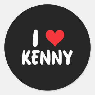 Sticker Rond J'adore Kenny - Cœur - Nom