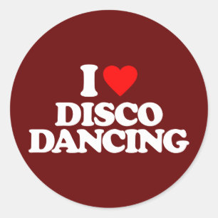 STICKER ROND J'ADORE LA DANSE DE DISCO