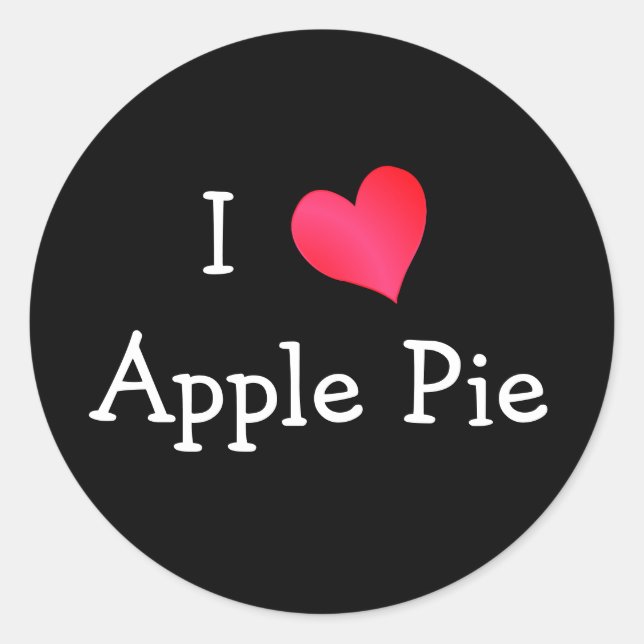 Sticker Rond J'adore la tarte aux pommes (Devant)
