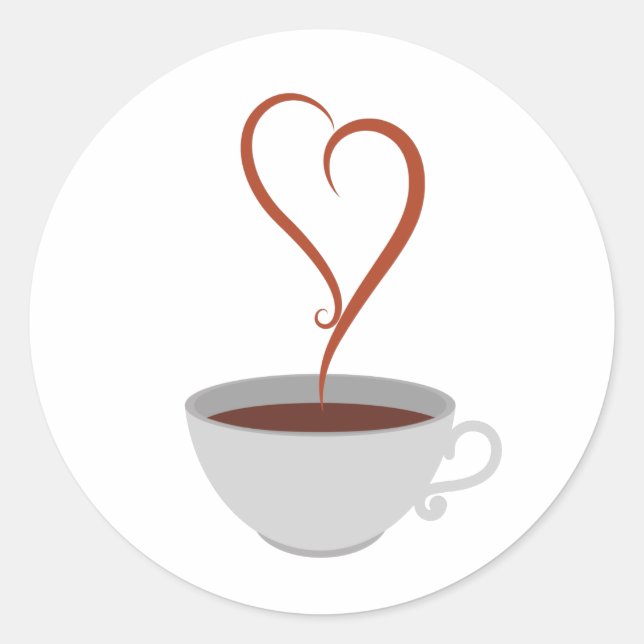 Sticker Rond J'adore le café (Devant)