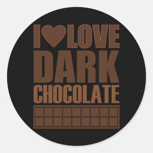 Sticker Rond J'adore le chocolat noir (Devant)