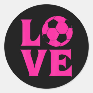 Sticker Rond J'adore le football pour et