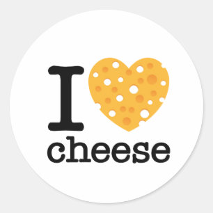 Sticker Rond J'adore le fromage