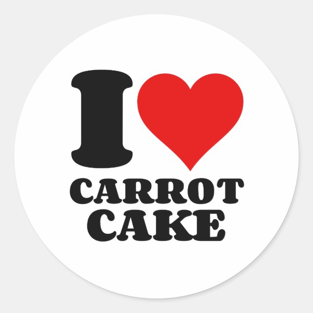 STICKER ROND J'ADORE LE GÂTEAU DE CARROT (Devant)