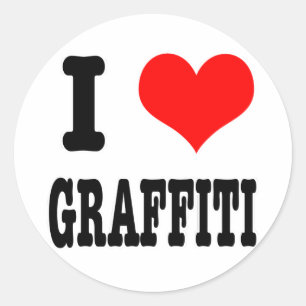 STICKER ROND J'ADORE LE GRAFFITI