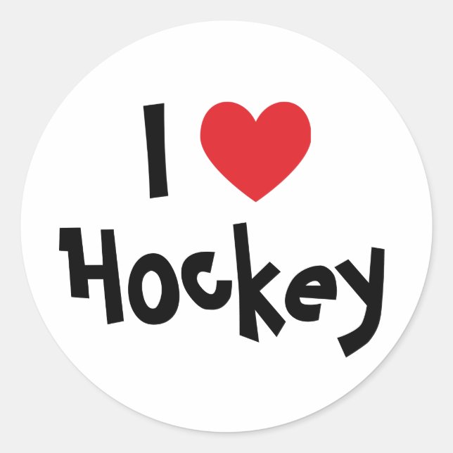 Sticker Rond J'adore le hockey (Devant)