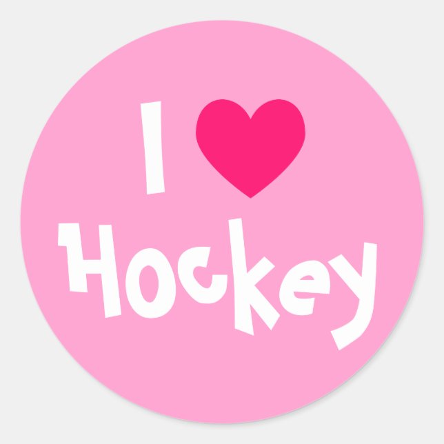 Sticker Rond J'adore le hockey (Devant)