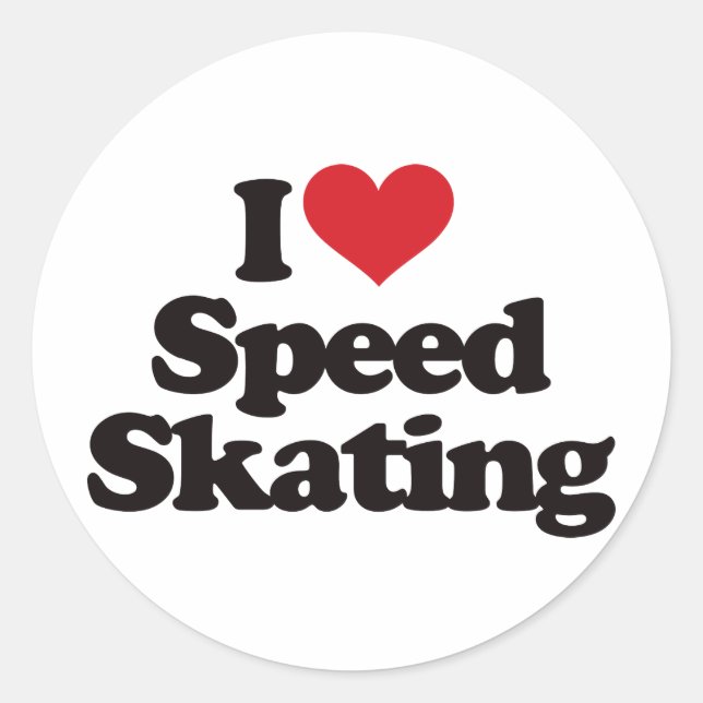 Sticker Rond J'adore le patinage de vitesse (Devant)