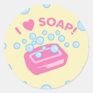 Sticker Rond J'adore le savon