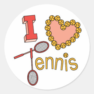 Sticker Rond J'adore le tennis