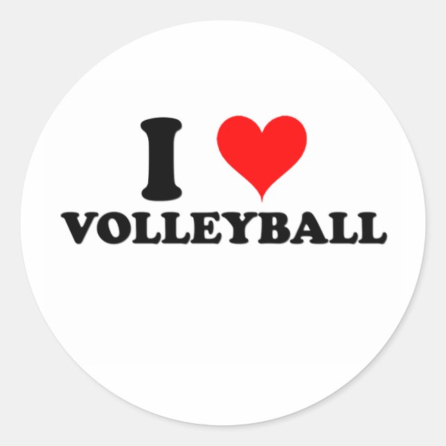 Sticker Rond J'adore le volley-ball (Devant)