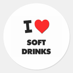 Sticker Rond J'adore les boissons gazeuses