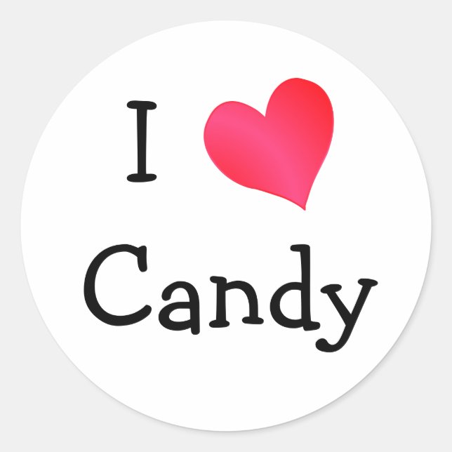 Sticker Rond J'adore les bonbons (Devant)