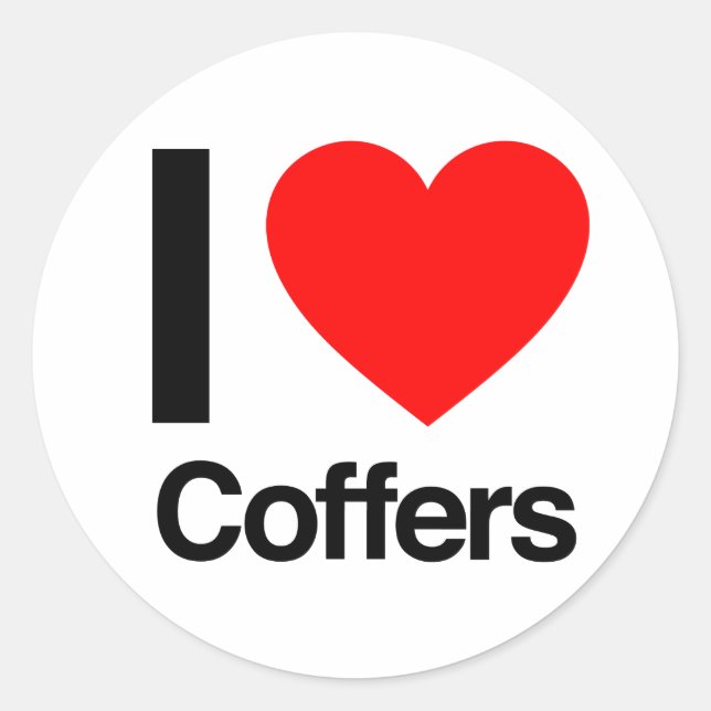 Sticker Rond j'adore les coffres (Devant)