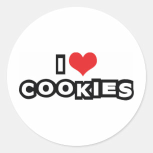 Sticker Rond J'adore les cookies