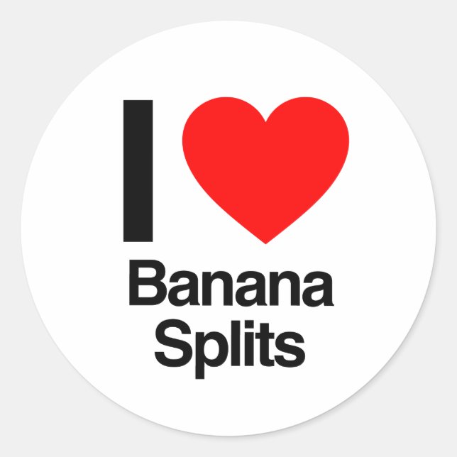 Sticker Rond j'adore les éclaboussures de banane (Devant)
