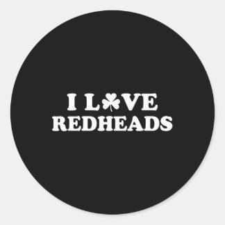 Sticker Rond J'adore les garçons aux cheveux roux irlandais By2