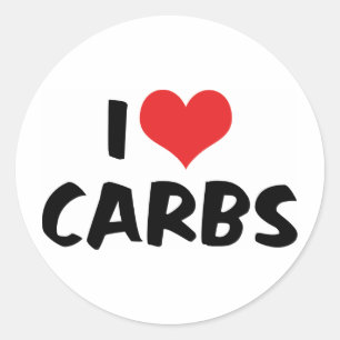 Sticker Rond J'adore les glucides