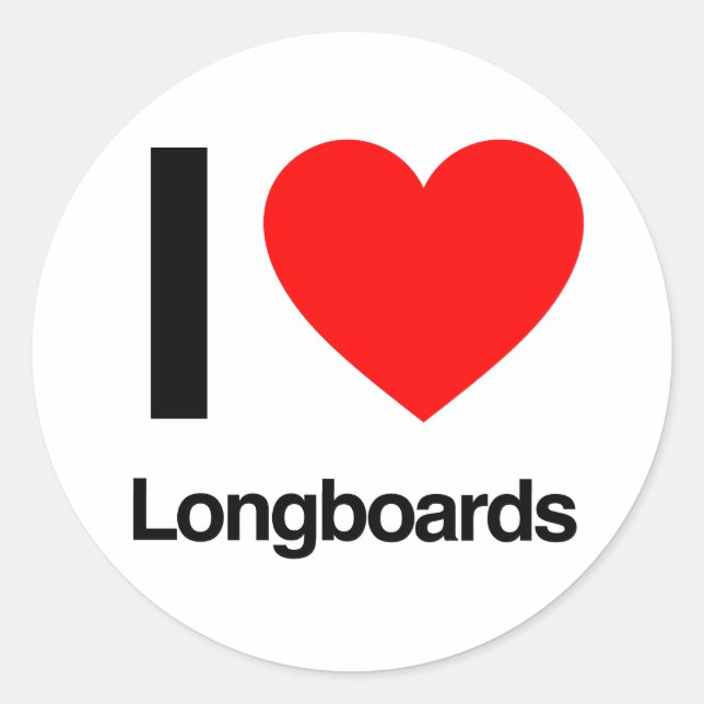 Sticker Rond j'adore les longboards (Devant)