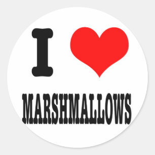 Sticker Rond J'ADORE les marshmallows
