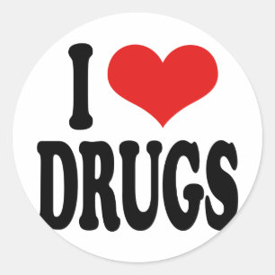 Sticker Rond J'adore les médicaments